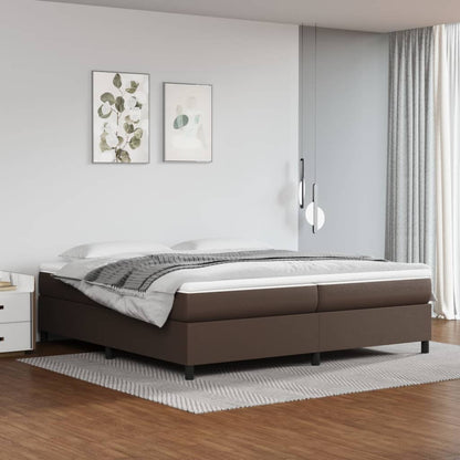 Boxspringbett Mit Matratze Kunstleder Braun