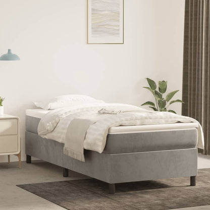 Boxspringbett Mit Matratze Samt Hellgrau