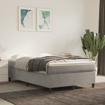 Boxspringbett Mit Matratze Samt Hellgrau