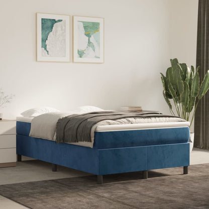 Boxspringbett Mit Matratze Samt Dunkelblau