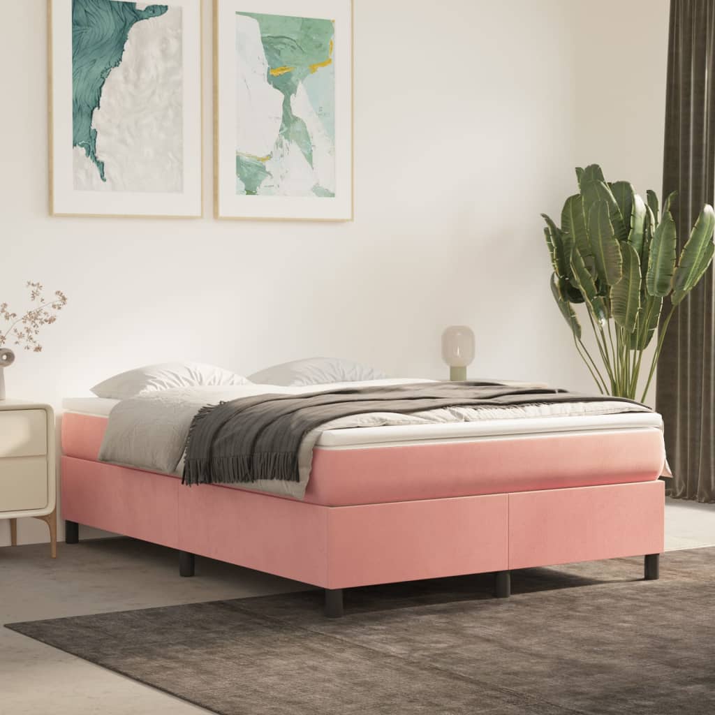 Boxspringbett Mit Matratze Samt Rosa