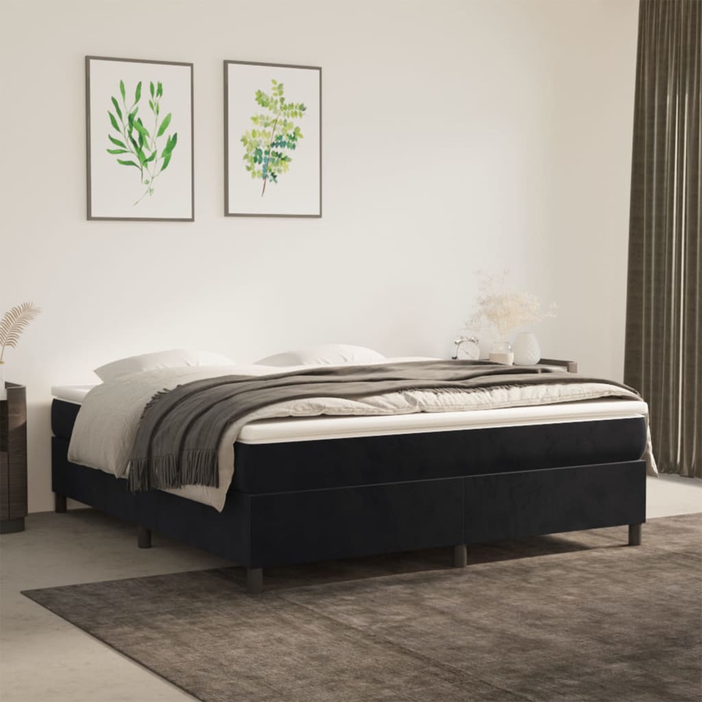 Boxspringbett Mit Matratze Samt Schwarz