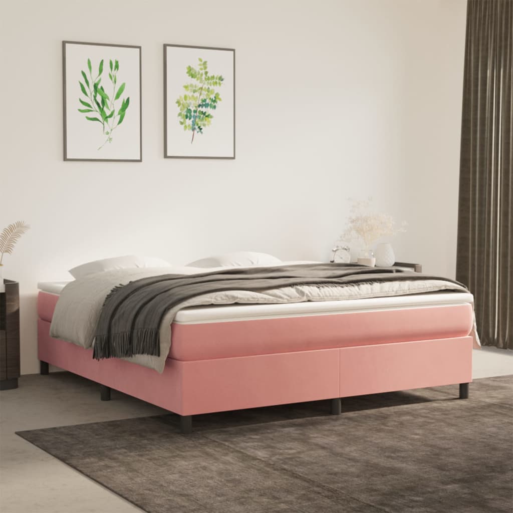 Boxspringbett Mit Matratze Samt Rosa