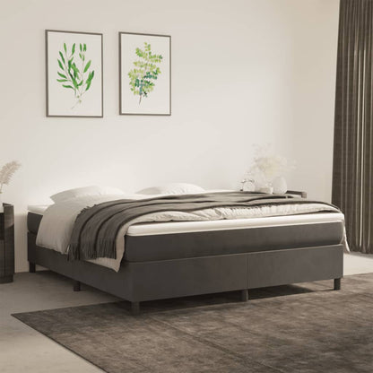 Boxspringbett Mit Matratze Samt Dunkelgrau