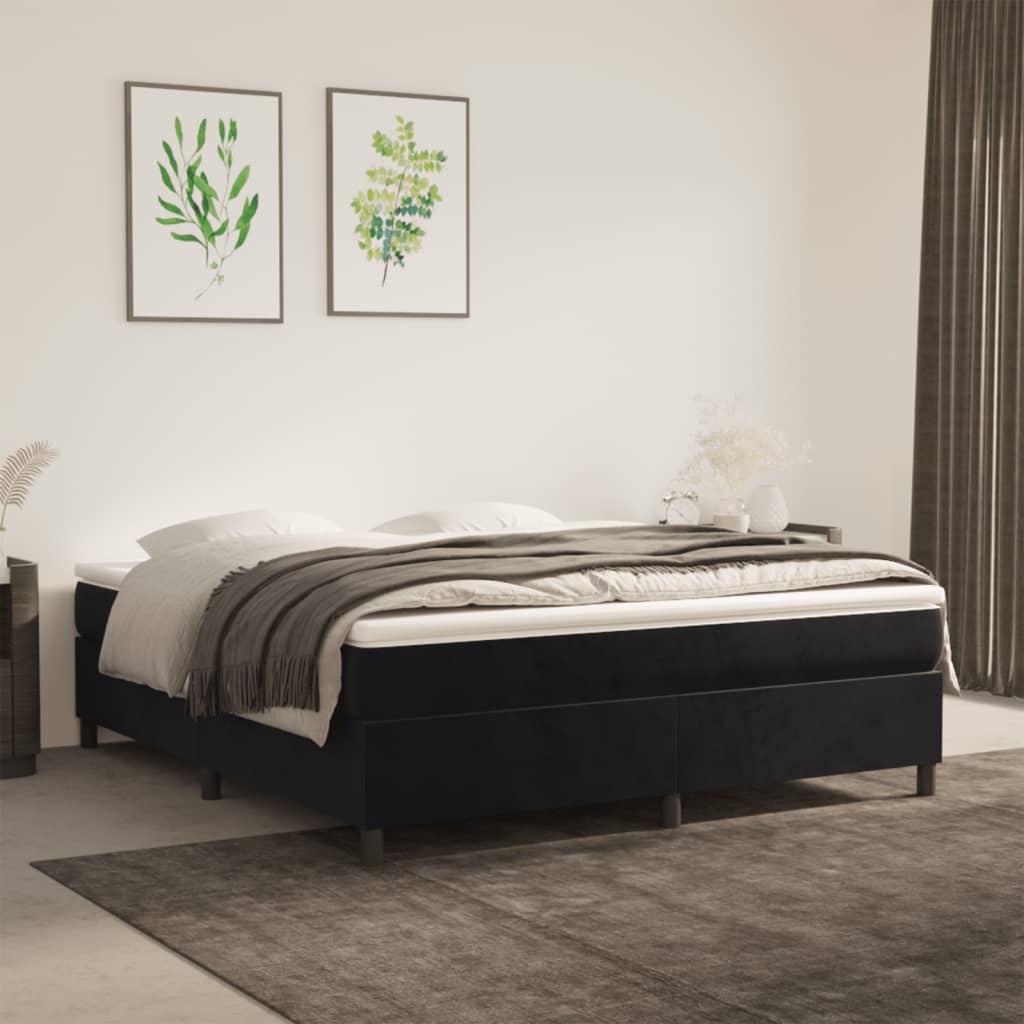 Boxspringbett Mit Matratze Samt Schwarz