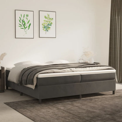 Boxspringbett Mit Matratze Samt Dunkelgrau