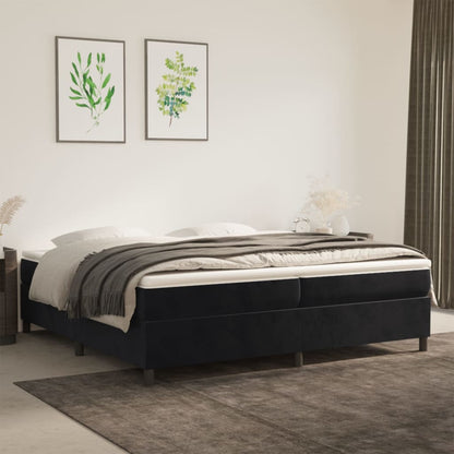 Boxspringbett Mit Matratze Samt Schwarz