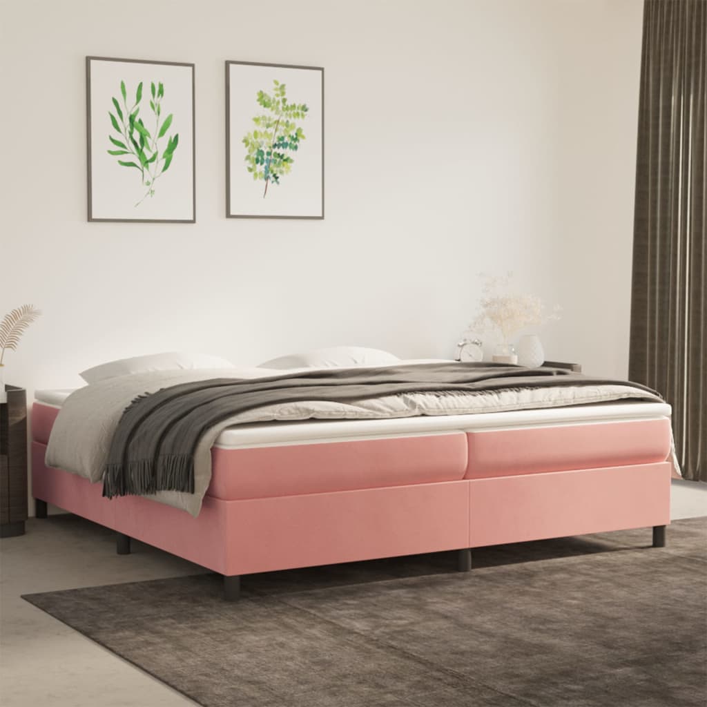 Boxspringbett Mit Matratze Samt Rosa