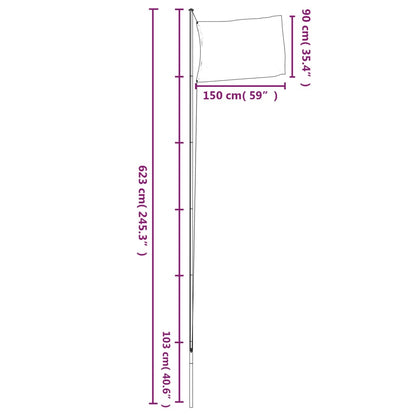 Flagge S Mit Mast 6,23 M Aluminium