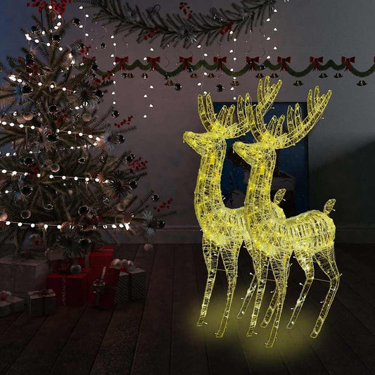 Xxl Rentiere Weihnachtsdekoration Acryl 250 Led 2 Stk. 180 Cm Warmweiß
