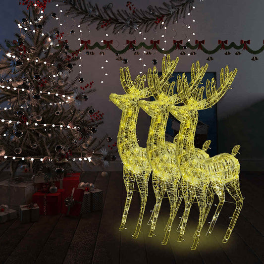 Xxl Rentiere Weihnachtsdekoration Acryl 250 Led 3 Stk. 180 Cm Warmweiß
