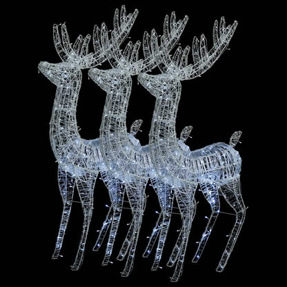 Xxl Rentiere Weihnachtsdekoration Acryl 250 Led 3 Stk. 180 Cm Kaltweiß