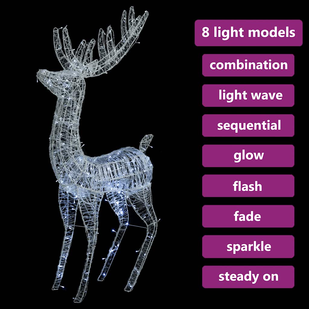 Xxl Rentiere Weihnachtsdekoration Acryl 250 Led 3 Stk. 180 Cm Kaltweiß