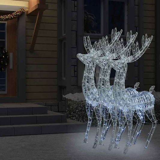 Xxl Rentiere Weihnachtsdekoration Acryl 250 Led 3 Stk. 180 Cm Kaltweiß
