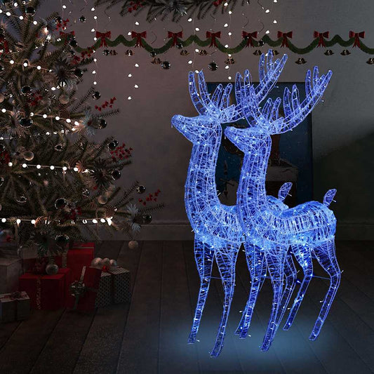 Xxl Rentiere Weihnachtsdekoration Acryl 250 Led 2 Stk. 180 Cm Blau
