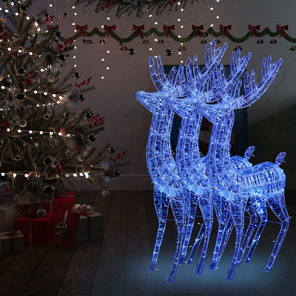 Xxl Rentiere Weihnachtsdekoration Acryl 250 Led 2 Stk. 180 Cm Blau