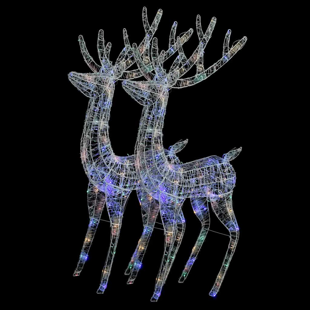 Xxl Rentiere Weihnachtsdekoration Acryl 250 Led 2 Stk. 180 Cm Mehrfarbig