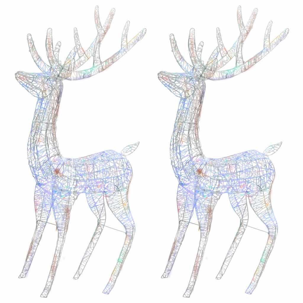 Xxl Rentiere Weihnachtsdekoration Acryl 250 Led 2 Stk. 180 Cm Mehrfarbig