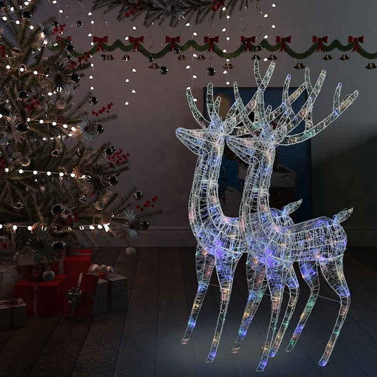 Xxl Rentiere Weihnachtsdekoration Acryl 250 Led 2 Stk. 180 Cm Mehrfarbig