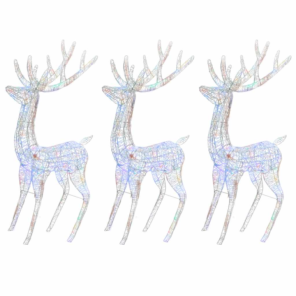 Xxl Rentiere Weihnachtsdekoration Acryl 250 Led 3 Stk. 180 Cm Mehrfarbig