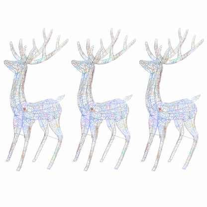 Xxl Rentiere Weihnachtsdekoration Acryl 250 Led 3 Stk. 180 Cm Mehrfarbig