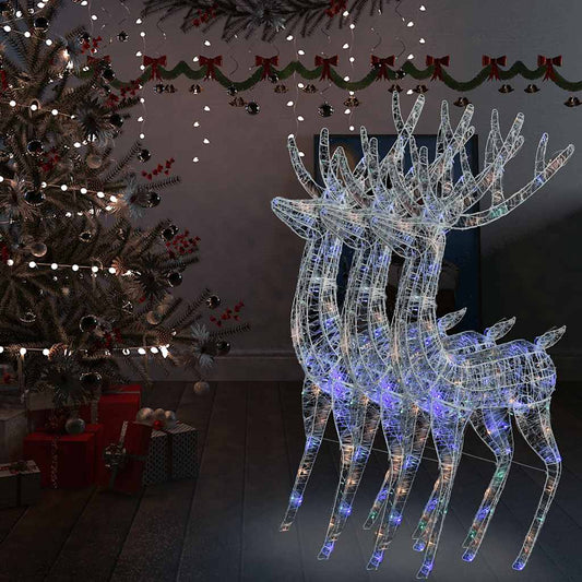 Xxl Rentiere Weihnachtsdekoration Acryl 250 Led 3 Stk. 180 Cm Mehrfarbig