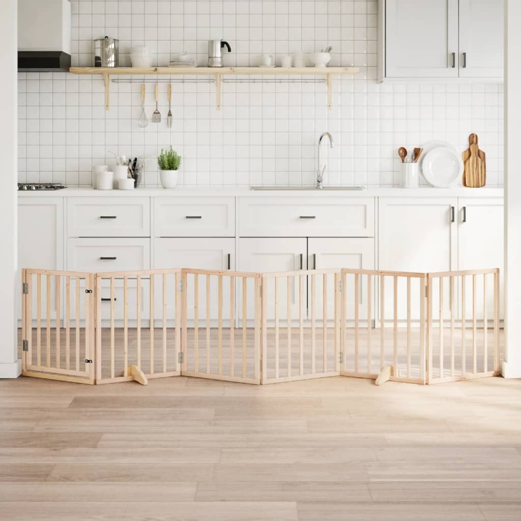 Hundegitter Mit Tür Faltbar 6 Paneele 300 Cm Pappelholz