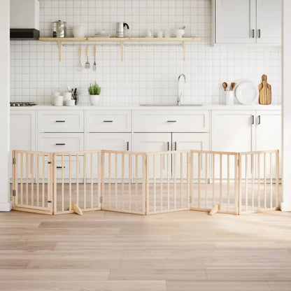 Hundegitter Mit Tür Faltbar 6 Paneele 300 Cm Pappelholz