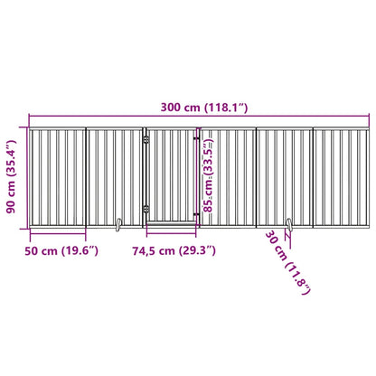 Hundegitter Mit Tür Faltbar 6 Paneele 300 Cm Pappelholz