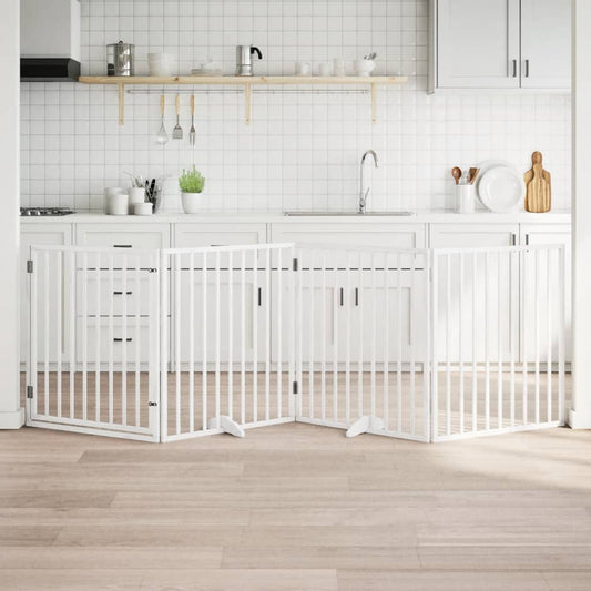 Hundegitter Mit Tür Faltbar 4 Paneele 320 Cm Pappelholz