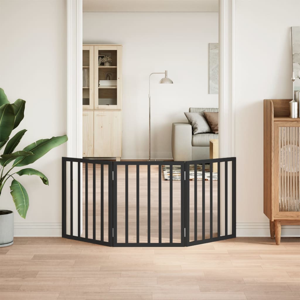 3-Tlg. Hundetor Faltbar 150 Cm Pappelholz