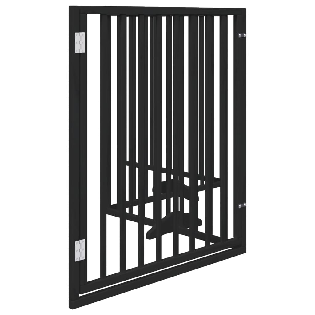 4-Tlg. Hundetor Mit Tür Faltbar 320 Cm Pappelholz