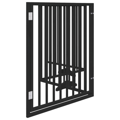 4-Tlg. Hundetor Mit Tür Faltbar 320 Cm Pappelholz