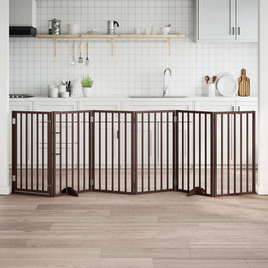 Hundegitter Mit Tür Faltbar 6 Paneele 300 Cm Pappelholz