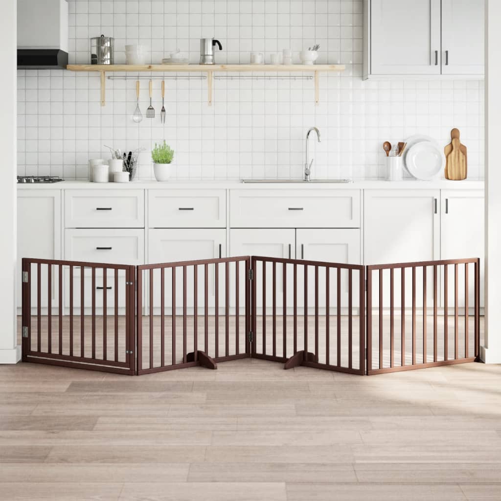Hundegitter Mit Tür Faltbar 4 Paneele 320 Cm Pappelholz
