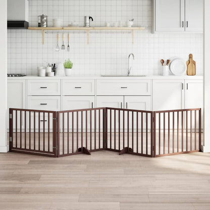 Hundegitter Mit Tür Faltbar 4 Paneele 320 Cm Pappelholz