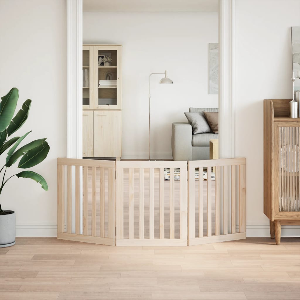 Hundegitter Faltbar 3 Paneele 150 Cm Pappelholz