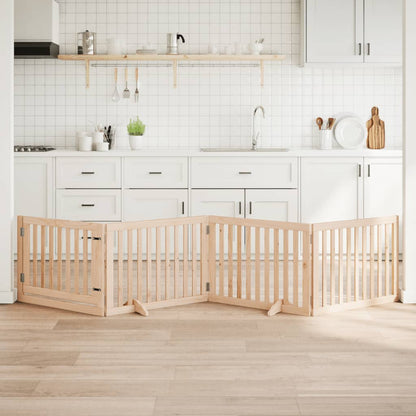 Hundegitter Mit Tür Faltbar 4 Paneele 320 Cm Pappelholz