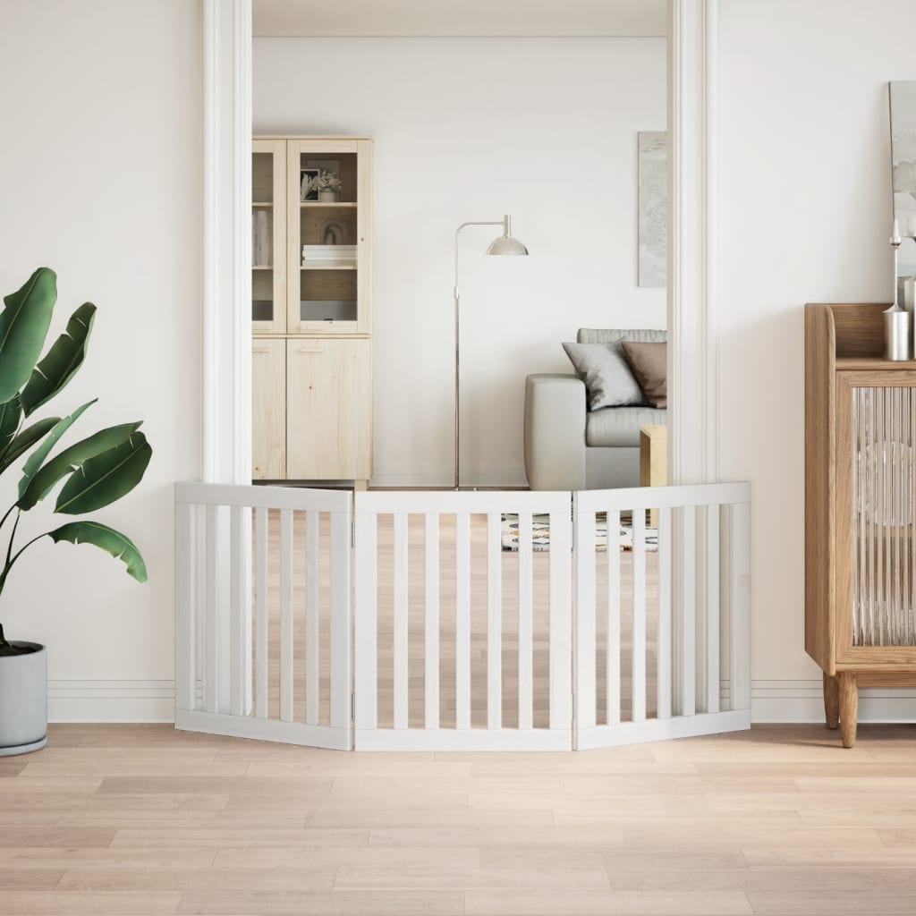 3-Tlg. Hundetor Faltbar 150 Cm Pappelholz