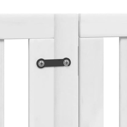 6-Tlg. Hundetor Mit Tür Faltbar 300 Cm Pappelholz