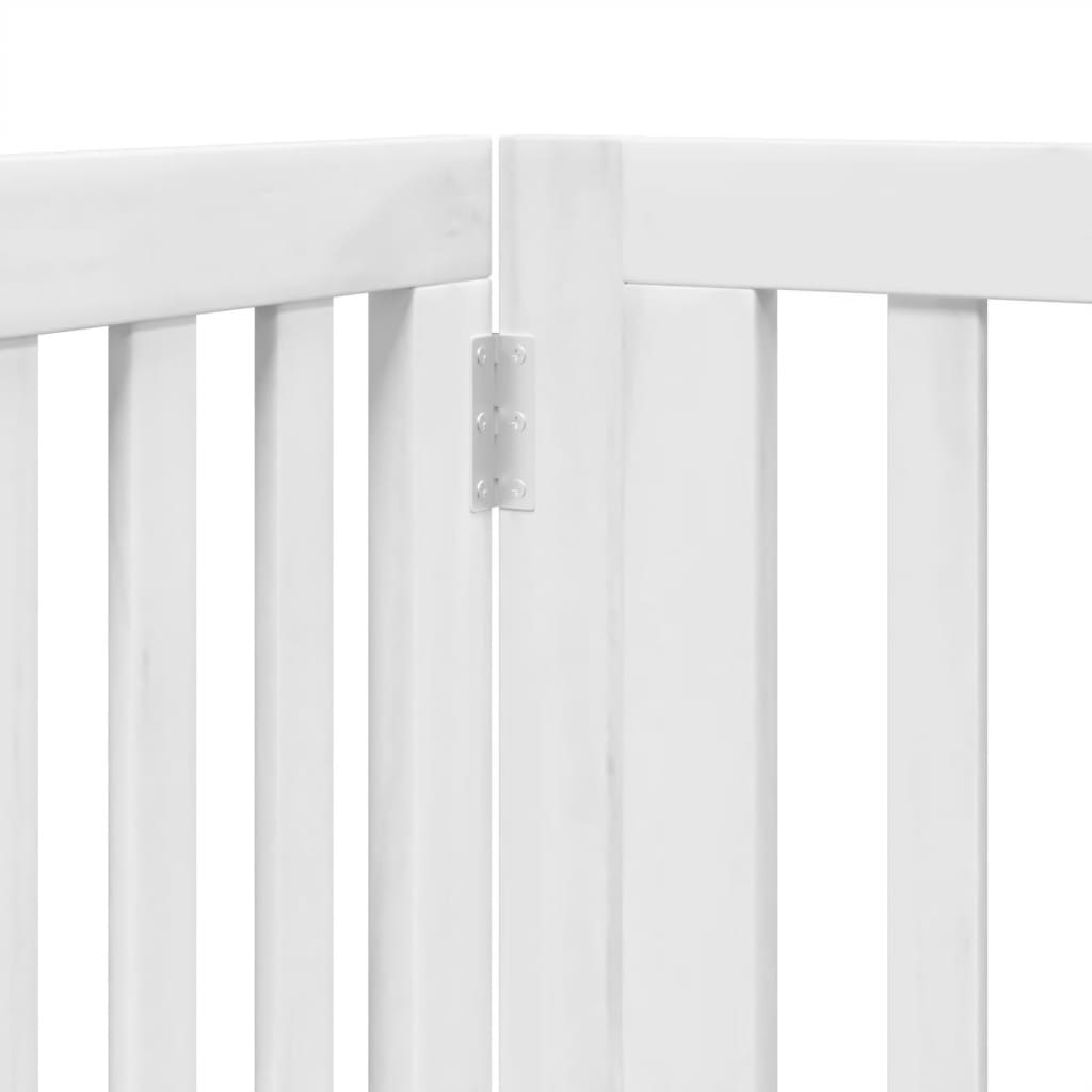 4-Tlg. Hundetor Mit Tür Faltbar 320 Cm Pappelholz