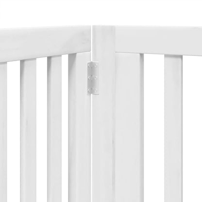 4-Tlg. Hundetor Mit Tür Faltbar 320 Cm Pappelholz