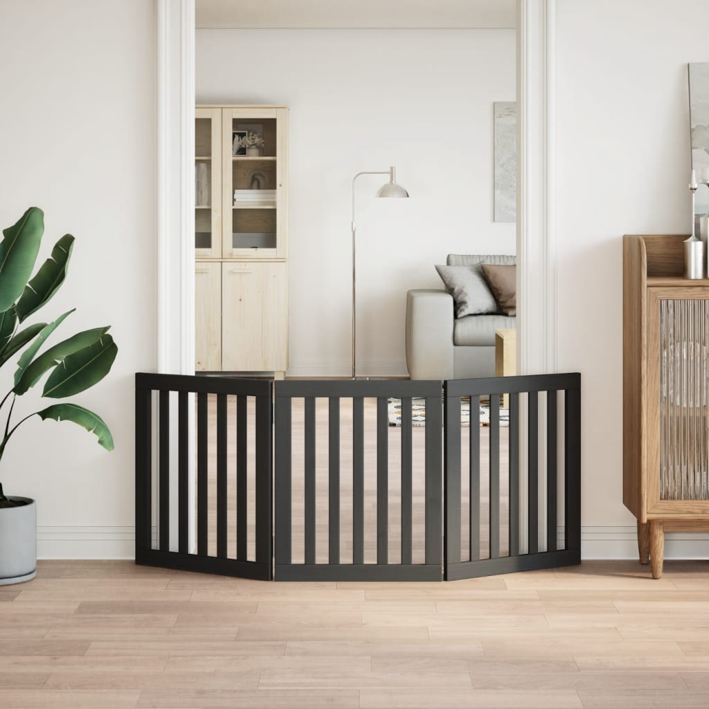 3-Tlg. Hundetor Faltbar 150 Cm Pappelholz