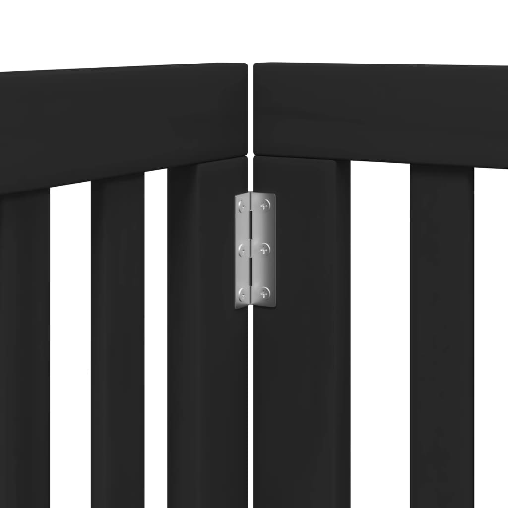 6-Tlg. Hundetor Mit Tür Faltbar 300 Cm Pappelholz