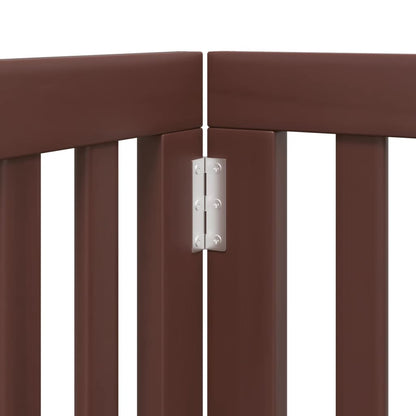 6-Tlg. Hundetor Mit Tür Faltbar 300 Cm Pappelholz