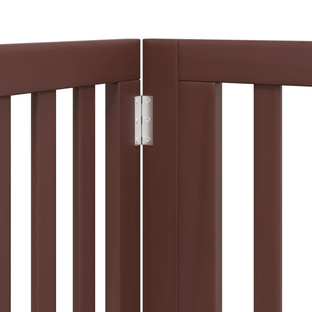 4-Tlg. Hundetor Mit Tür Faltbar 320 Cm Pappelholz