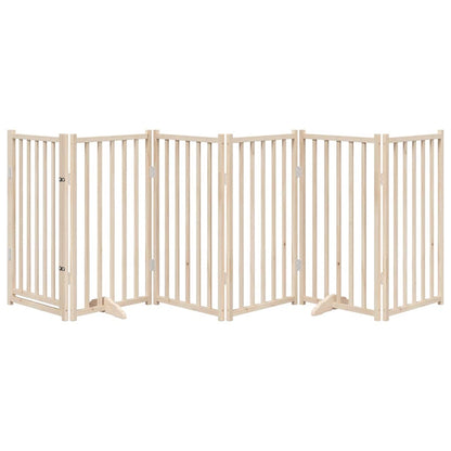 Hundegitter Mit Tür Faltbar 6 Paneele 300 Cm Massivholz Tanne