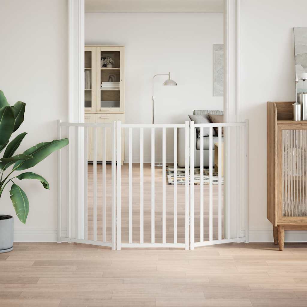 3-Tlg. Hundetor Faltbar 150 Cm Massivholz Tanne