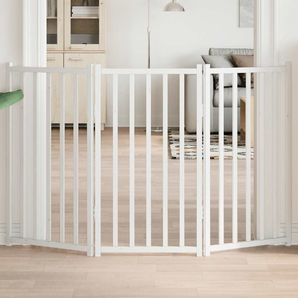 3-Tlg. Hundetor Faltbar 150 Cm Massivholz Tanne