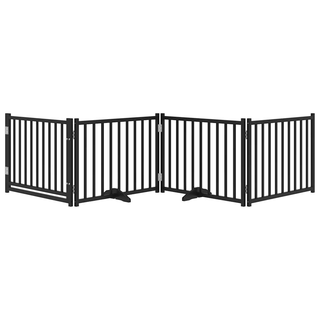 4-Tlg. Hundetor Mit Tür Faltbar 320 Cm Massivholz Tanne